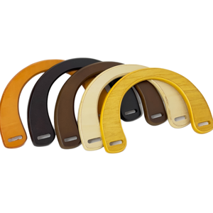 Cloxy - Asa de Repuesto para Bolso de Mano, 12 cm, de Lujo, Ecológica, de Madera, Forma de U, Media Luna, Accesorios para Manualidades - Product Image 1