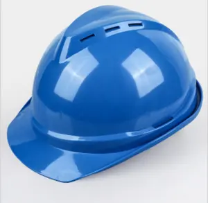 PEプラスチックVスタイル汗吸収通気性構造安全ヘルメット青色保護ヘッドヘルメット