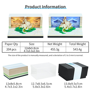 Diorama in Carta Città Sopraelevata, Modello 3D, Artigianato in Carta Tagliata al Laser con Effetto Strappabile, Fogli per Calendario a Cubo con <span class=keywords><strong>Note</strong></span> Adesive, Arte in Carta con Luce - Product Image 6