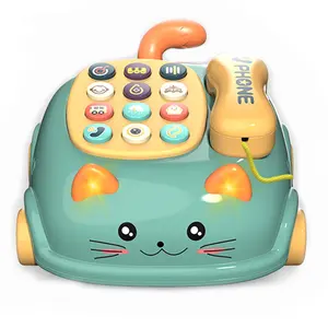 학습 이야기 기계 어린이 고양이 풀 코드 전화 등 음악 전화 유선 장난감