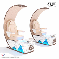 Fauteuil de massage pédicure moderne de luxe avec pompe de drainage avec lumière et fonction de surf Fauteuil de pédicure pour salon de beauté