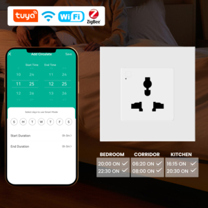 Cnskou phổ thông Minh Tường cắm ổ cắm Alexa Google Tương thích đa chức năng Ổ cắm điện tuya Công nghệ năng lượng nhựa - Product Image 3