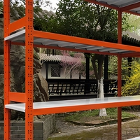 Étagère de rangement en acier orange, sans boulons, réglable, détachable, combinable, en fer thermolaqué, pour supermarché