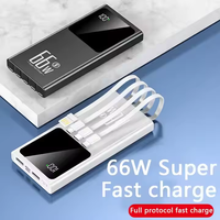 Batterie de secours Offre Spéciale Mini Portable intégré dans quatre câbles chargeur 20000mAh double ports USB batterie externe avec écran LCD intelligent