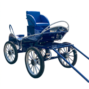 Oferta Especial: Carroza Eléctrica Personalizable Blanca/Azul de 4 Ruedas para 4 Personas, para Turismo al Aire Libre, Entrenamiento de Caballos y Poni - Product Image 1
