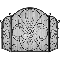 Écran de cheminée numérique décoratif en métal forgé personnalisé de haute qualité à 3 panneaux, accessoires de cheminée