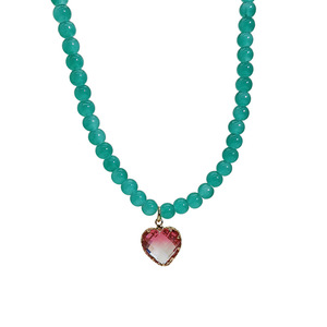 Collana con Catena Irregolare e Perline, Design Floreale Bohémien, Perla d'Acqua Dolce Naturale, Conchiglia Placcata Oro - Product Image 1