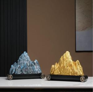 Escultura <span class=keywords><strong>de</strong></span> Resina <span class=keywords><strong>de</strong></span> Montaña Dorada <span class=keywords><strong>de</strong></span> Lujo, Personalizada, al por Mayor, Decoración <span class=keywords><strong>de</strong></span> Arte Fengshui, Regalos para el Hogar y la Oficina - Product Image 4