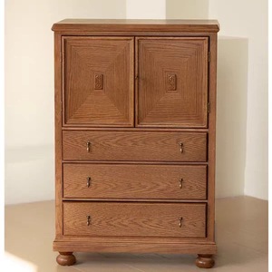Gabinete de almacenamiento tallado de madera maciza de estilo <span class=keywords><strong>bohemio</strong></span>, gabinete de TV tallado antiguo francés aparador envejecido en un estilo rústico - Product Image 3