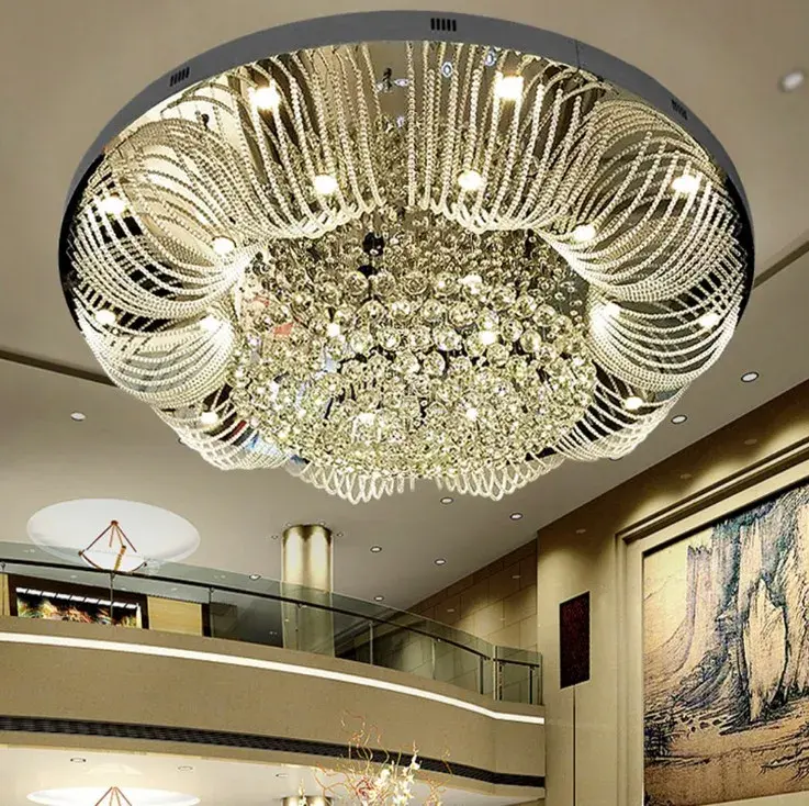 Hotel Appartment Dekor LED Kristall-Lampelampe-Beleuchtung Spirale Regentropfen-Leiter Kristall-Deckenleuchten Einrichtungen