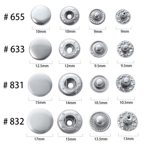 Boutons-pression Xinghe 10mm 12mm 15mm 17mm, ronds classiques en cuivre sans nickel, accessoires vestimentaires - Product Image 3