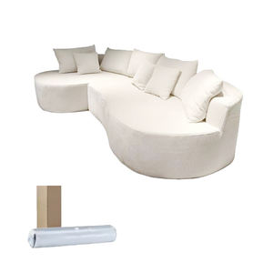 قماش مستلق قابل للانضغاط على شكل حرف <span class=keywords><strong>L</strong></span> فاخر مع إسفنجة قابلة للتحويل للشقة وغرفة المعيشة للاستخدام الداخلي - Product Image 2