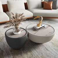 Table basse de luxe empilable de style américain simple pour appartement, à hauteur réduite, ensemble central