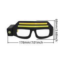 LED-Brille Wiederaufladbare Stirnlampe mit Bewegungssensor COB-Flutlicht USB-C Freihändig 90 Grad Kopflampe für Arbeit Angeln Camping Reparatur