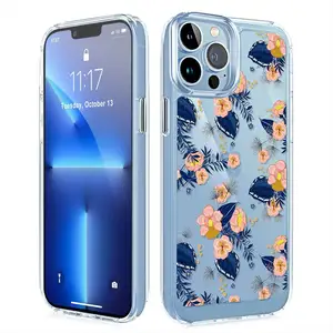 High quality customized IMD Phone Case for Samsung beautiful matte flowers pattern for iPhone 14 pro case