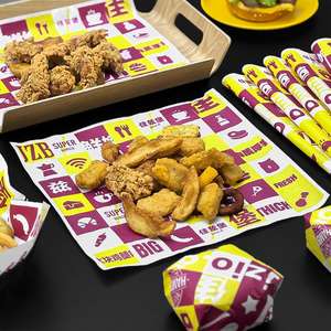 Papel de Envolver Alimentos Desechable, Ecológico, Impermeable y Resistente a la Grasa, Recubierto de PE, con Tamaño y Diseño Personalizados, para Sándwiches - Product Image 1