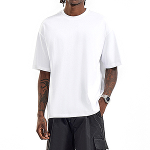 Streetwear French Terry Oversized T-shirt 100% Cotton Casual Shirts Manufacturer Heavy <b>Weight</b> Boxy <b>Blank</b> t Shirt for Men - Product Image 2