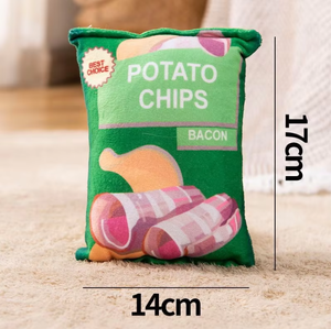 Senye Çevre Dostu Dayanıklı Köpek Çiğneme Oyuncağı Yaratıcı Ses Çıkaran Patates Cipsi Tasarımlı Oyuncak Ayı Polyester Elyaf 100g Rahatlatıcı - Product Image 6