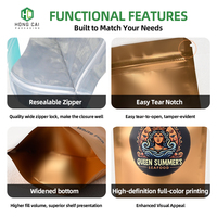 Sacs Doypack en plastique avec fermeture éclair, surface métallique de qualité alimentaire, impression hélio personnalisée, pour thé et snacks, couleur personnalisée