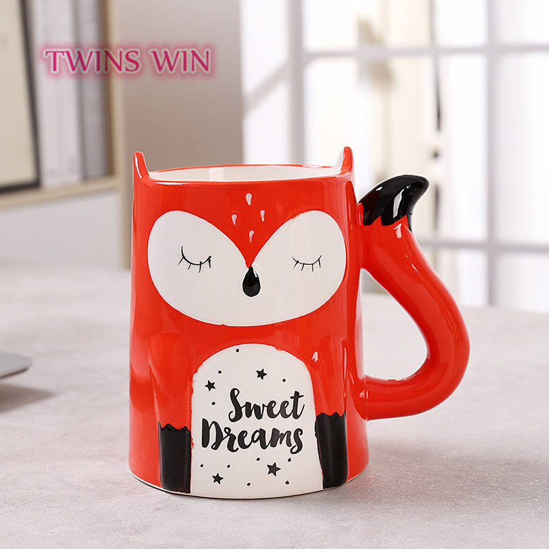 Cute Pet Mug in Panda Shape Ceramic Mug Cute Fox Mug Cartoon Milk Cup Animal Shape CUP 1857