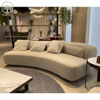 Canapé Bouclé Courbé Moderne Personnalisé en Gros, Ensemble de Canapés de Luxe en Forme de Croissant pour Salon Minimaliste, Mobilier de Maison