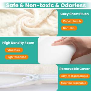 Baby Tummy Time Prop para el crecimiento de la fuerza del cuello y los hombros, soporte de guardería de espuma viscoelástica para bebés, cubierta extraíble lavable - Product Image 4