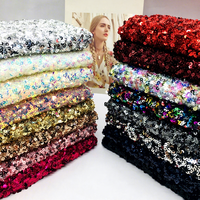 Tissu à paillettes extensible dans les 4 sens, design tendance, vente en gros, 5 mm, bulles, 19 couleurs disponibles, tissu à paillettes brodé pour robes de femmes
