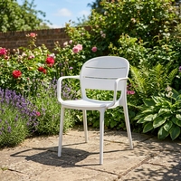 Chaises de salle à manger portables empilables en PP, design nordique moderne, écologiques, avec accoudoirs, pour la maison, le bar, l'appartement, le jardin - Vente chaude