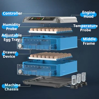 Incubateur d'oeufs double électrique intelligent de vente chaude classique pour les poussins à couver avec contrôle automatique de l'humidité