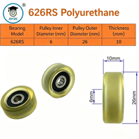 Rueda de Polea Industrial con Rodamiento Recubierto de Plástico/PU 626 Resistente al Desgaste, Certificación ISO CE ROHS REACH