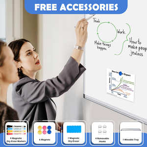 Double Size Magnetic Dry Erase Whiteboard Hanging Aluminium Frame Whiteboard for Wall <strong>Writing</strong> <strong>on</strong> Whiteboards - Product Image 3
