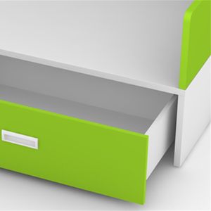 เตียงเดี่ยวพร้อมตู้เสื้อผ้าสำหรับเด็ก รุ่นทอมี่ นิกิ สีสันสดใส - Product Image 3