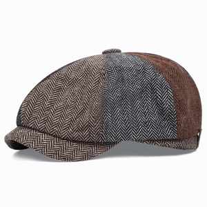 Casquette plate vintage en tweed, style gavroche 8 panneaux, unisexe, décontractée, sportive, toutes saisons, vente en gros - Product Image 6