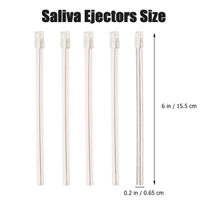 Puntas de eyector de saliva desechables 2024, tubo blanco, punta azul, 150 mm, 6.5 mm de diámetro, PVC, alambre de hierro chapado en cobre, flexible - Product Image 3