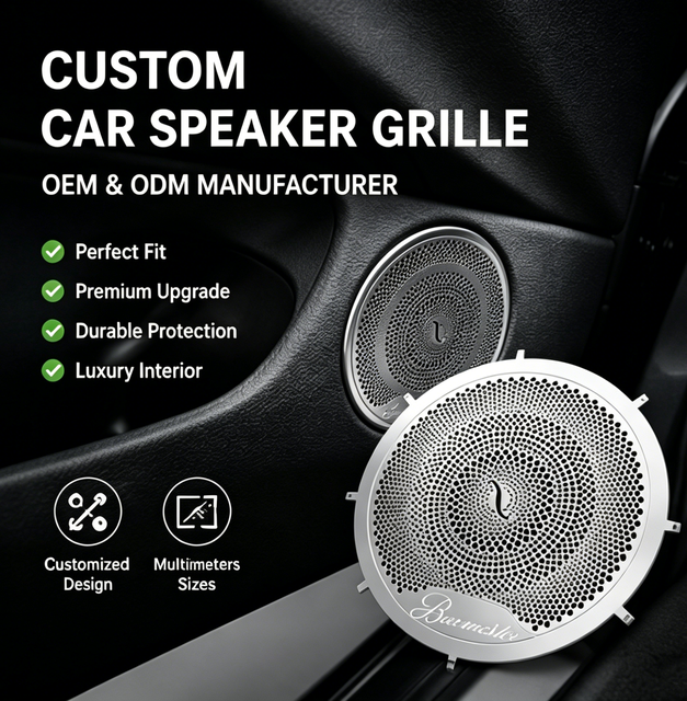 Wholesale OEM DIY Stainless Steel Car Speaker Cover Precision Etched Micro Hole Grille Auto Interior Upgrade Modification