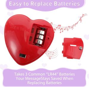 Module d'enregistrement vocal 60 secondes, ours en peluche doux et mignon de 16 pouces avec boîte à musique à fermeture éclair, enregistrable, cœur - Product Image 6