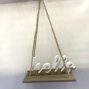 Decoración de Pared, Estantes <span class=keywords><strong>Colgantes</strong></span> de Madera <span class=keywords><strong>con</strong></span> Gancho, Soporte para Macetas Pequeñas - Product Image 2