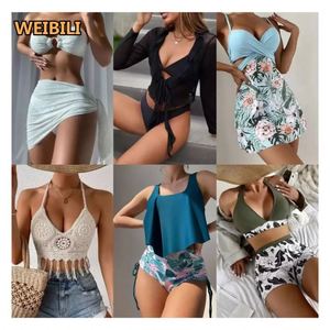 2025 nuovo abito estivo con stampa floreale a collo alto in vita stretto abbigliamento da donna in Stock - Product Image 2