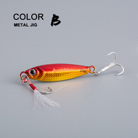 Leurre de pêche métallique lumineux en forme de poisson miniature, type Jig, à longue portée, coulant, spécial pour le crappie, avec 5 hameçons