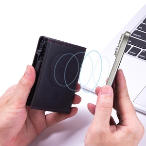 Nuovo cellulare portatile magnete porta carte portafoglio magnetico in <span class=keywords><strong>pelle</strong></span> porta carta magnetica - Product Image 3