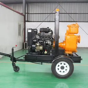 潍柴防洪灌溉用熊猫5英寸自吸水泵双轮移动式拖车柴油机
