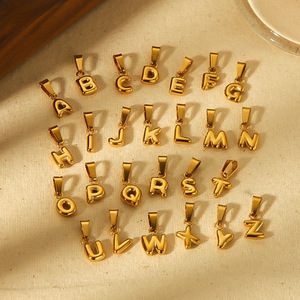 Abalorios de Alfabeto con Forma de Globo |   Colgantes de Letras Iniciales de la A a la Z en Mini Burbuja, Chapados en Oro PVD de 18K, de Acero Inoxidable, para Fabricación de Joyería DIY - Product Image 2