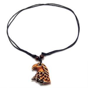 Collar con Amuleto de Hueso de Yak Estilo Tribal Retro Mayan Indio FX005, Colgante de Cabeza de Águila para Hombre, Cadena de Cuerda Ideal para Fiestas, Regalo - Product Image 5