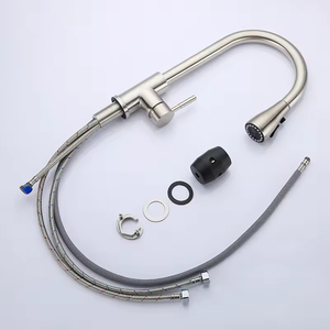 Feidu hiện đại thép không gỉ duy nhất-xử lý vòi nước nhà bếp phong cách cổ điển Pull-out có thể thu vào bồn rửa vòi nước với van gốm - Product Image 2