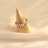 6mm Blauer Meereswellen-Moderner Messing-Opalring, Kremationsschmuck für Tierasche, Gedenkstück, Versandfertig, Kostenlose Gravur, Unisex