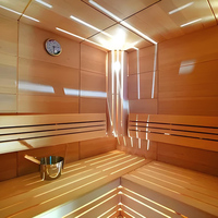 Sauna Traditionnel en Bois de Cèdre Rouge Massif pour 4 Personnes, à Infrarouge Lointain et Vapeur Humide, Chauffé au Bois – Offre Spéciale