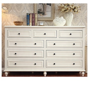 Large White Merchant 9 <strong>Drawer</strong> Cabinet/<strong>Chest</strong> <strong>of</strong> <strong>Drawers</strong>/Sideboard/Brass <strong>Handles</strong> - Product Image 2