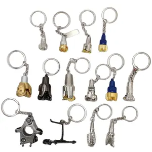Metal 3D Drill bit keychain Oilfield Tricone small Drill Bit keychain oilfield drill bit keychain For Oil Company Gift Souvenir