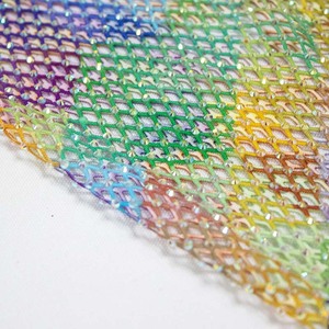 Abito elasticizzato 4 vie con perline e diamanti 100% in poliestere a 4 vie tessuto a maglia elasticizzato con tessuto decorativo abito a <span class=keywords><strong>diamante</strong></span> - Product Image 6