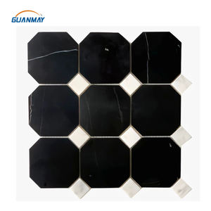 Offre Spéciale moderne Style <span class=keywords><strong>noir</strong></span> <span class=keywords><strong>blanc</strong></span> marbre octogone mosaïques salle de bain sol cuisine décoration murale mosaïque pierre pavage <span class=keywords><strong>carrelage</strong></span> - Product Image 1